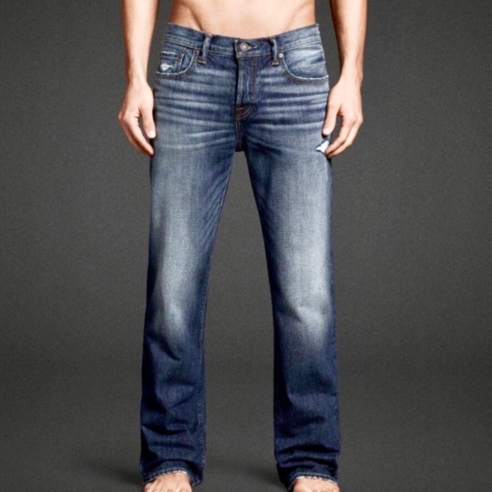 Express Mens Straight Leg Distress Jeans 28